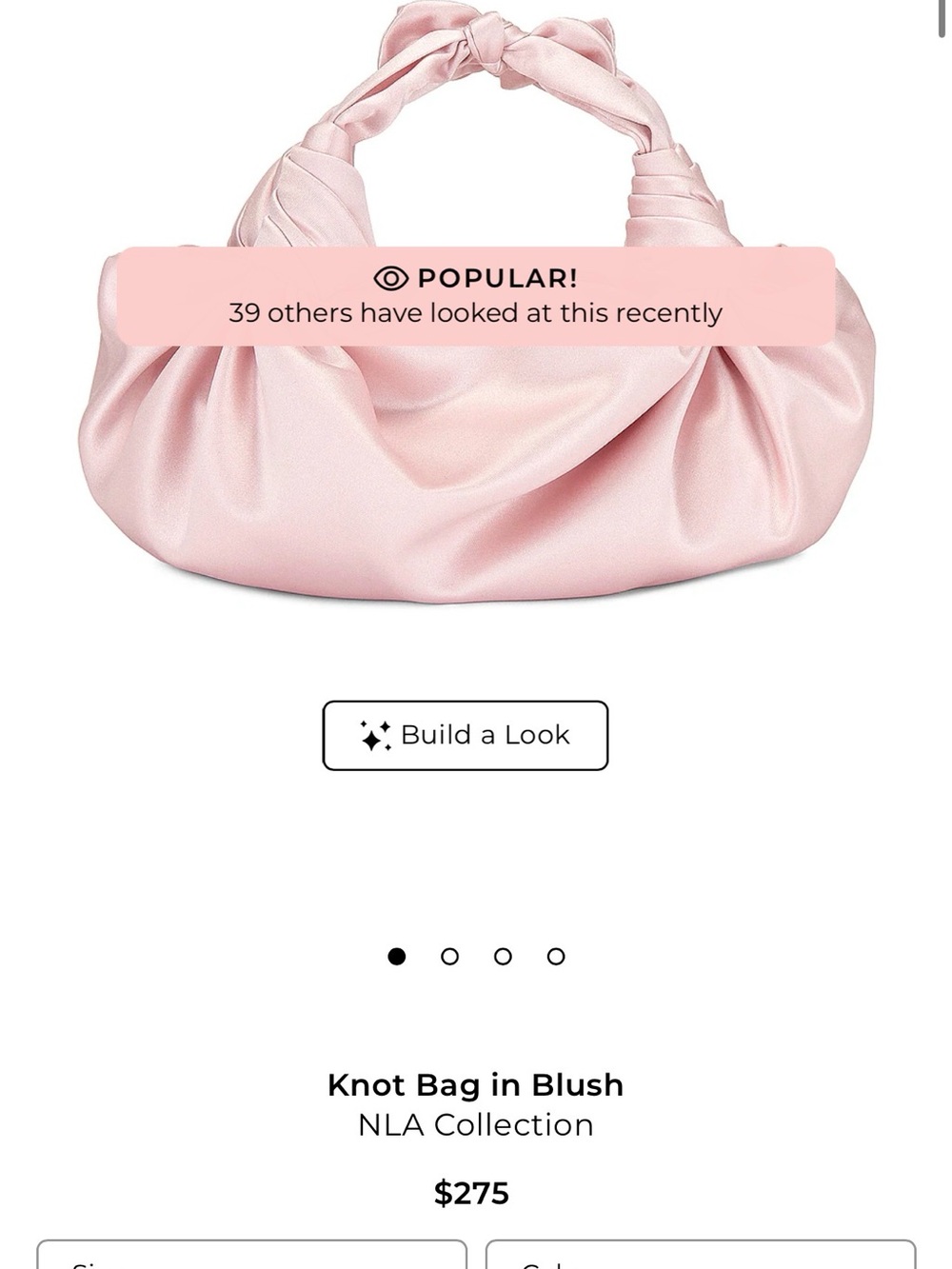 NLA knot bag- Pink Satin Women’s Bag